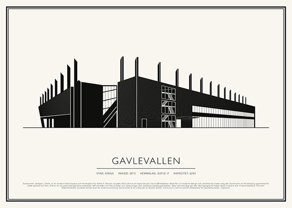 Poster Gavlevallen Vintage Skiss 02 SE