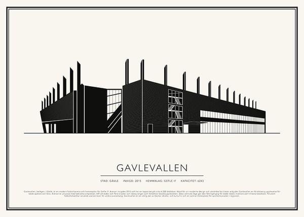 Poster Gavlevallen Vintage Skiss 02 SE