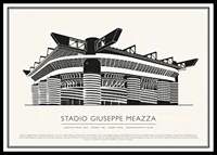 Giuseppe Meazza Stadium Vintage Skiss affisch-0