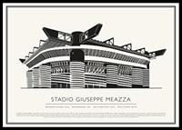 Stadio Giuseppe Meazza Vintage Schizzo poster-0