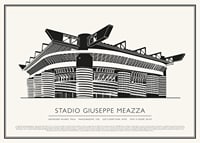 Stadio Giuseppe Meazza Vintage Schizzo poster-1