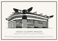 Stadio Giuseppe Meazza Vintage Schizzo poster-1