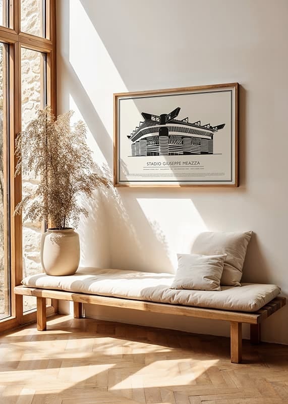 Poster Stadio Giuseppe Meazza Vintage Schizzo 02 IT crossfade