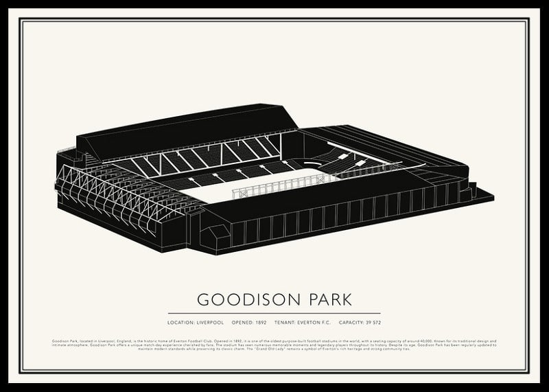 Goodison Park Vintage Sketch plagát-12