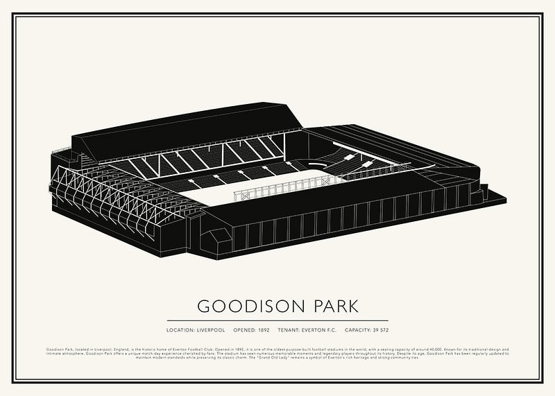 Goodison Park Vintage Sketch plagát-12