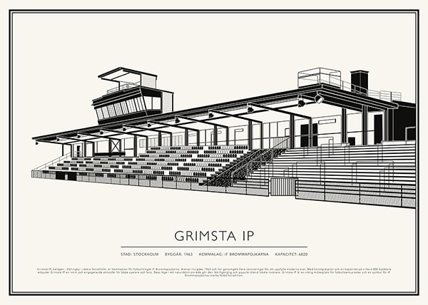 Poster Grimsta IP Vintage Skiss 02 SE