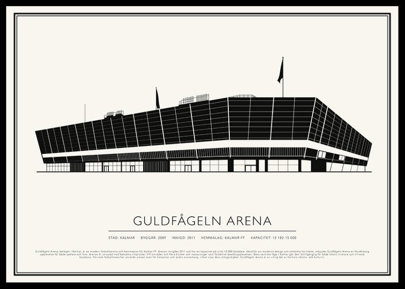 Guldfågeln Arena Vintage Skiss poster-12