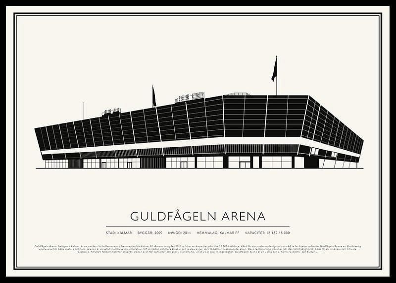 Guldfågeln Arena Vintage Skiss poster-12