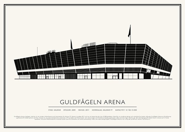 Poster Guldfågeln Arena Vintage Skiss 02 SE