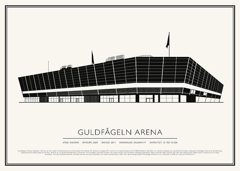 Guldfågeln Arena Vintage Skiss poster-12