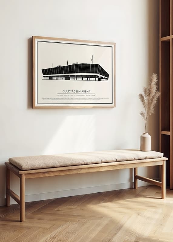 Guldfågeln Arena Vintage Skiss poster-12