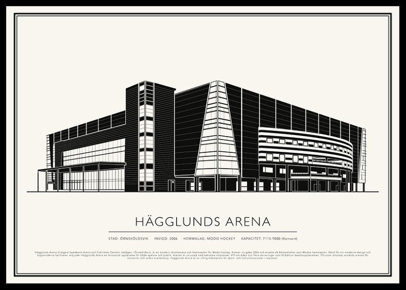 Hägglunds Arena Vintage Skiss poster-12