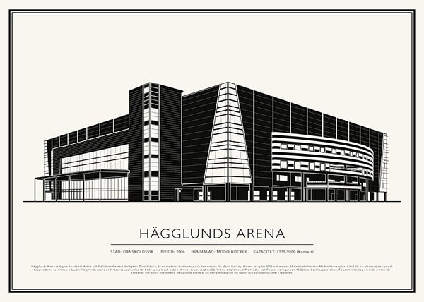 Poster Hägglunds Arena Vintage Skiss 02 SE