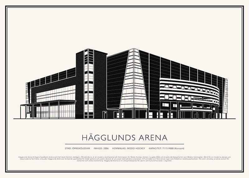Hägglunds Arena Vintage Skiss poster-12