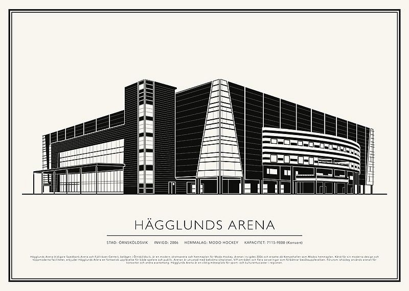 Hägglunds Arena Vintage Skiss poster-12
