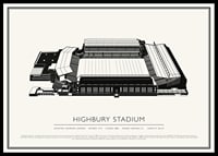Highbury Stadion Vintage Skizze Poster-0