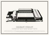 Highbury Stadion Vintage Skizze Poster-1