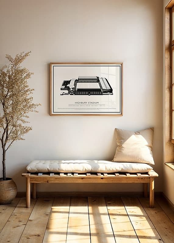 Poster Highbury Stadium Vintage Sketch-12