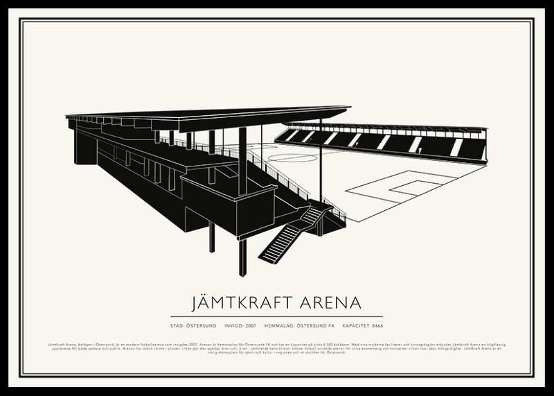 Jämtkraft Arena Vintage Skiss poster-12