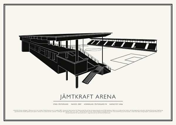 Poster Jämtkraft Arena Vintage Skiss 02 SE