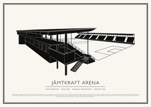 Poster Jämtkraft Arena Vintage Skiss 02 SE