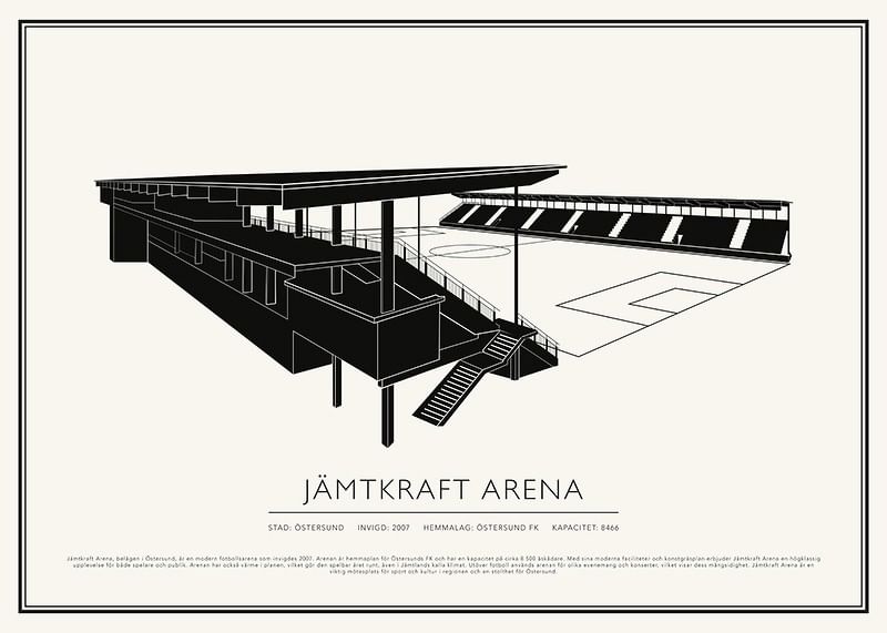 Jämtkraft Arena Vintage Skiss poster-12