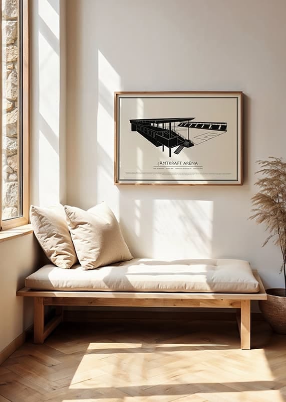 Poster Jämtkraft Arena Vintage Skiss 02 SE crossfade