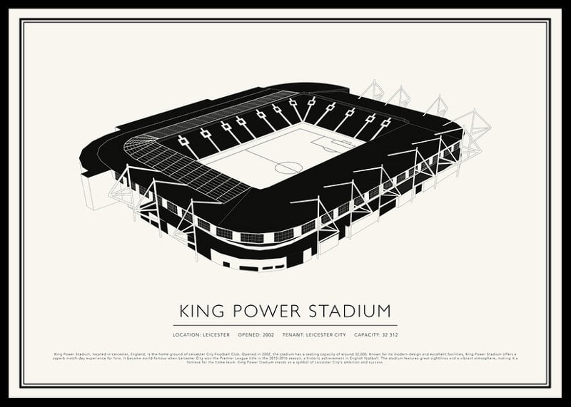 Poster di schizzo vintage del King Power Stadium-12