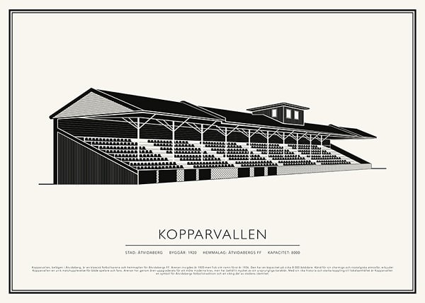 Poster Kopparvallen Vintage Skiss 02 SE