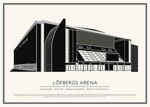 Poster Löfbergs Arena Vintage Skiss 02 SE