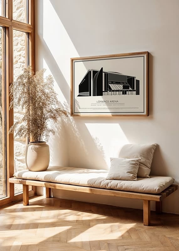 Poster Löfbergs Arena Vintage Skiss 02 SE crossfade