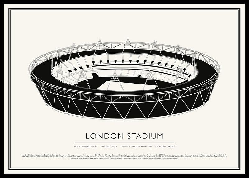 Poster cu schiță de epocă a stadionului din Londra-12