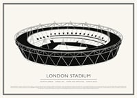 London Stadium Vintage Skizze Poster-1