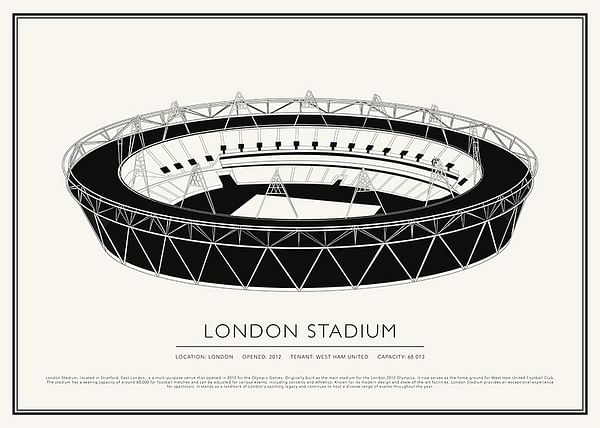 Poster London Stadium Vintage Sketch 02 EN