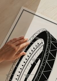 Poster cu schiță de epocă a stadionului din Londra-3