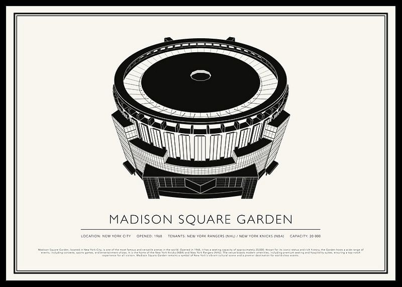 Afiș cu schiță vintage Madison Square Garden-12