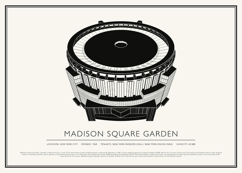 Madison Square Garden Vintage Skizze Poster-12