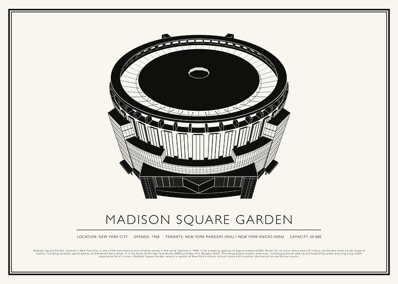 Afiș cu schiță vintage Madison Square Garden-12