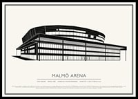 Malmö Arena Vintage Skiss poster-0