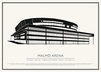 Malmö Arena Vintage Skiss poster-1
