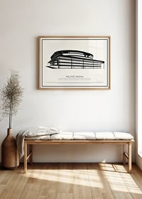 Malmö Arena Vintage Skiss poster-2