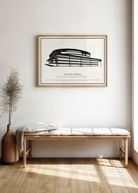 Malmö Arena Vintage Skiss poster-2