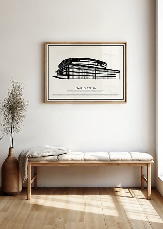 Poster Malmö Arena Vintage Skiss 02 SE crossfade