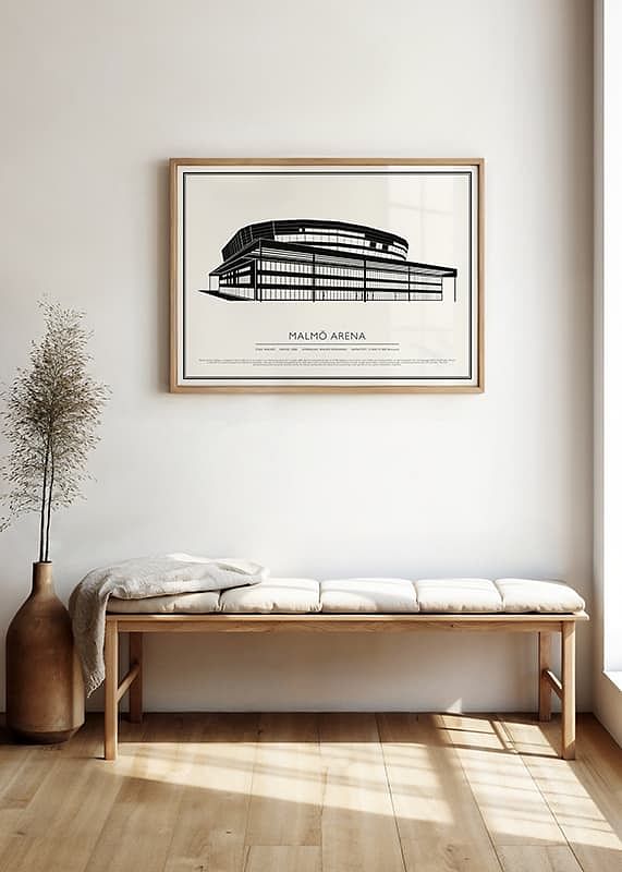 Malmö Arena Vintage Skiss poster-12