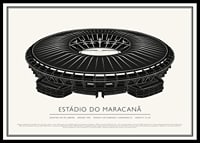 Plagát Vintage Sketch štadióna Maracanã-0