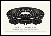 Estádio do Maracanã Vintage Sketch poster-0
