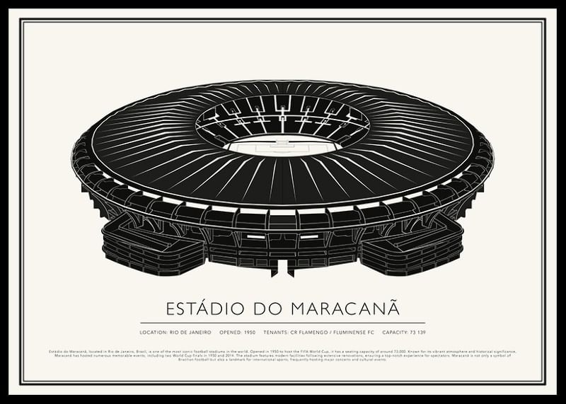 Poster Stadionul Maracanã Vintage Sketch-12