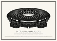 Plagát Vintage Sketch štadióna Maracanã-1