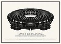 Estádio do Maracanã Vintage Sketch poster-1