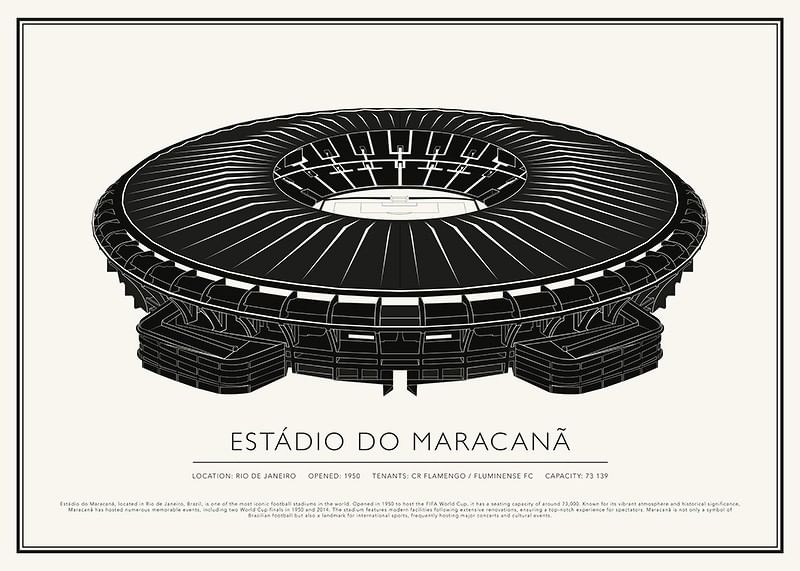 Poster Stadionul Maracanã Vintage Sketch-12